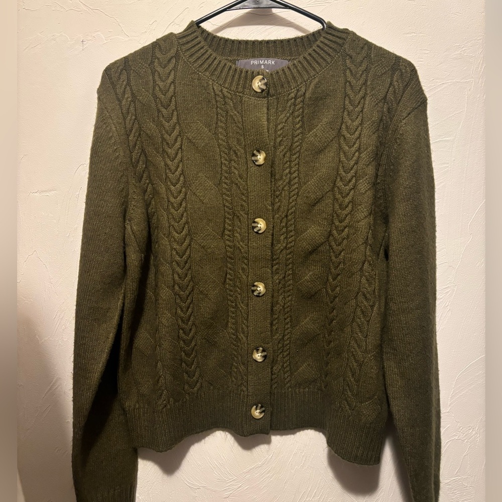 Primark Forest Green Cable Knit Cardigan